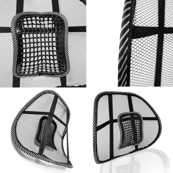 1 Piece Lumbar Back Support, Mesh Cushion Backrest For Office Home Car Seat Portable Breathable Work Chair Rest Massage Beads For Lower Body Pain Relief